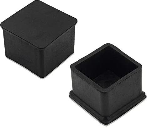 Flyshop Stuhlbeinkappen Möbeluntersetzer Bodenschoner Gummi quadratische Beine 4 Stück (35 x 35 mm, 3,5 x 3,5 cm, schwarz)