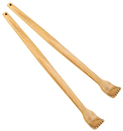 tiopeia 2 Stck Holz Rckenkratzer, Handheld Rckenmassagegert, Rckenkratzer mit langem Griff, Sofortige Linderung von juckendem Krperentspannung(15,6 Zoll+15,2 Zoll)