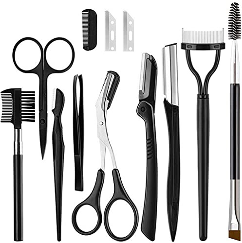 KINGMAS Augenbrauen-Trimmer, Gesichtsrasierer, Gesichtstrimmer, Rasierer-Set, 9-teilig