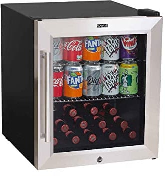 Dellonda Baridi Stainless Steel Mini Fridge, 50L Beer, Wine & Drinks Fridge, LED Light + Lock & Key