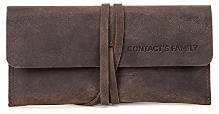 Hiram Leder-Federmäppchen für Erwachsene, Schreibwaren-Tasche, tolles Geschenk, Vintage, handgefertigt, Kulturbeutel, Kaffeebraun