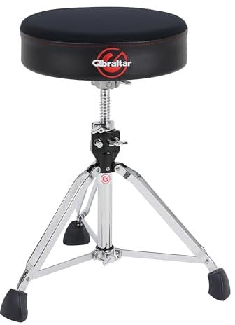 Gibraltar Schlagzeughocker, Drumhocker 9000 Series Round Neoprene, 9608NR (Durchmesser: 35cm, Neopren-Sitzfläche, Super Lock, Dreibein-Position, 'Super Foot' Gummifüße)