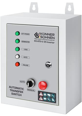K&S Könner&Söhnen Generatore ATS 4/25 Inverter ATS (Automatic Transfer Switch), Start/Stop Generatore Automatico, 5.75 (11.5) kW (230 V) e 13 kW (400 V), Residenziale, Commerciale, Backup di emergenza