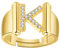 JewelryWe Schmuck Damen-Ring Buchstabe Ring Verstellbare Initiale Alphabet K Band Ringe mit Zirkonia Gravur Geschenk für Frauen Mädchen Gold