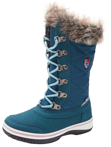 Trollkids Girls Holmenkollen Snow Boots | Wasserdicht und atmungsaktiv, Modische Akzente und Details, Warmes Fleece-Innenfutter