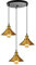 iDEGU 3 Luces Lámpara Colgante Vintage Lámpara de Techo Industrial E27 Iluminación Colgante de Interior de Metal Lámparas de Araña para Comedor, Salon, Cocina, Dormitorio, Café (Dorado, Redondo)