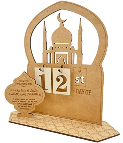 Holz Ramadan Adventskalender, Eid Mubarak Countdown Kalender, 30 Tage Eid Mubarak Countdown Kalender, Ramadan Kalender Elegante Mubarak Ramadan Deko