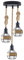 DC VOLTAGE Retro 3 Head Ceiling Pendant Light Metal Hemp Rope Covered Bird Cage Lampshade with Adjustable Cable Round Canopy Lamp for Dining Room Hallway Restaurant Cafe Bedroom Kitchen