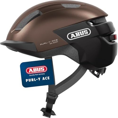 ABUS PURL-Y ACE Bike Helmet with LED Light - Suitable for E-Bike and S-Pedelec Rides