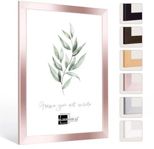 Bildershop-24 Bilderrahmen London in Rosegold mit Acrylglas 50 X 70 cm PUZZLEFORMAT Poster Puzzle Rahmen Bilder