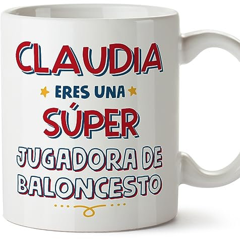 MUGFFINS Tazas Personalizadas para JUGADORA DE BALONCESTO mujer - En Español - Eres Súper - 11 oz / 330 ml - Regalo Personalizable original y divertido