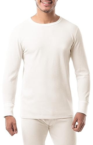 Realtree Herren Thermounterwäsche aus Schwerer Baumwolle und Polyester, langärmelig, Natürlich, L