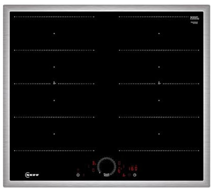 NEFF T66SHX4L0, N 70, Induktionskochfeld, autarkes Glaskeramik-Kochfeld 60 cm breit, Twist Touch, Flex Induction, Home Connect, Smart Hood Automatic, aufliegend, Schwarz
