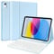 TQQ Étui avec clavier pour iPad A16 11e génération 2025/10e génération 2022 (11/10,9), clavier Bluetooth amovible sans fil pour iPad 11e/10e génération, disposition allemande QWERTZ