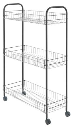 Metaltex Sprinter Slim Allzweckwagen – schmal, 3 Etagen, silber/schwarz