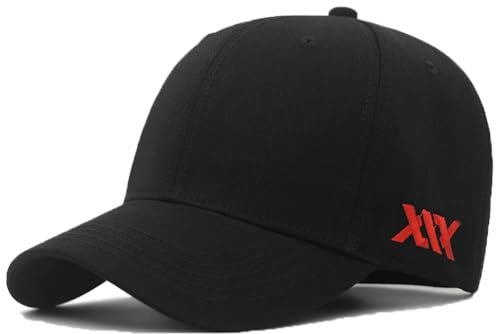 Big Head Baseball Caps für Herren Oversize XXL Große Kopfmütze Übergröße Kappe Verstellbar Verstellbar 57,1 cm - 64,8 cm, Schwarz , M