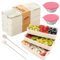 Yoirzit Bento Box Lunchbox Brotdose, 3 Fächer Stapelbare Bento Lunch Box mit 2 Saucenbehälter, Lecksicher, Mikrowelle sicher, meal prep boxen für Erwachsene Kinder Schule Picknick Büro Reise
