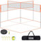 VEVOR Volleyballnetz Höhenverstellbares Volleyballnetz Set, 4,3 x 2,2 m Tragbarer Beachvolleyball-Netz, Orange Volleyballnetz Faltbare Volleyballnetz mit Volleyball & Tragetasche, für Garten, Strand