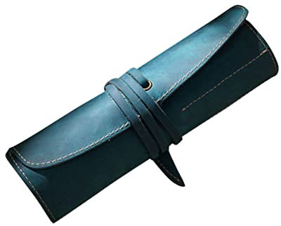 DIKACA Roll Fountain Pen Case Pencil Pouch Pen Pouch Leather Pencil Purse Retro Pencil Bag Leather Pencil Holder Handmade Leather Pouch Pencil Case Pen Holder Pocket Organizer Manual