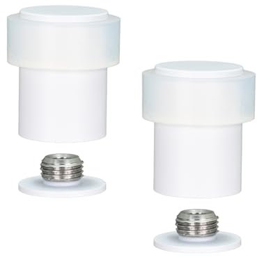 EVI Herrajes | Pack 2 Topes de Puerta Blancos | Ø24x35mm | Acero Inoxidable | Goma Blanca | Incluye Tornillo + Taco de Sujeción | Mod. I-18124X35-BBL