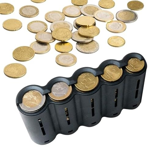Münzspender, Kompakter Münzsortierer, Münzwechsler Euro Geldwechsler, Euro Coin Storage Box, 1pcs (Black)