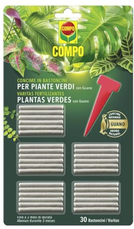 Compo varitas fertilizantes plantas verdes 30 unidades