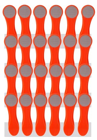 24 Wäscheklammern Wäscheclips mit Druckfedern aus Edelstahl und Soft Grip Softgrip Soft Touch Softtouch Orange Grau