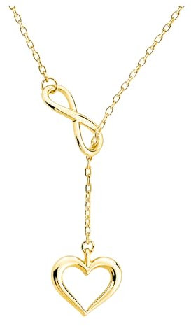 Sofia Milani - Damen Halskette 925 Silber - vergoldet/golden - Herz Unendlich Infinity Anhänger - N0762