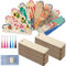20 Stück Leeres Bookmark mit Löchern, Holz Blanko Lesezeichen Set, Lesezeichen aus Holz mit Quaste, Quasten-Lesezeichen mit 20 Stück Bunten Quasten und 1200 Blatt Haftnotizen Klebezettel