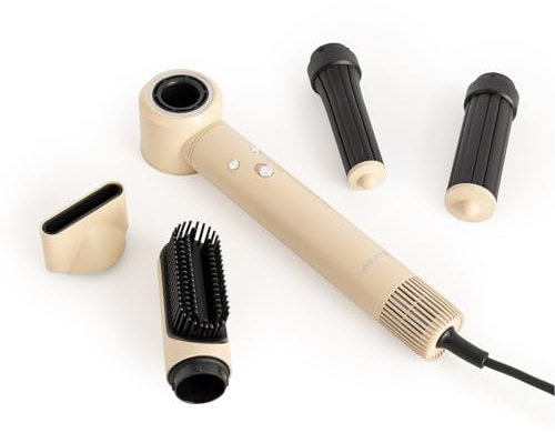 CREATE/ION STYLER PRO/Cepillo de aire secador y moldeador iónico 5 en 1 arena/Motor DC Brushless, 3 velocidades, función de aire frío, 3 niveles de temperatura, estuche de almacenaje, 1300W