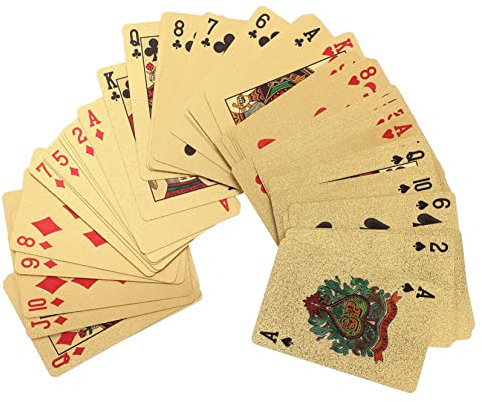 Hohopeti Pokerkarten Satz Goldfarbene PVC Spielkarten Für Party Unterhaltung Brettspiel Spielkarten Reise