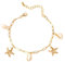 QKEPCY Bracelets de Cheville en Coquillages pour Femme Filles Boho Bijoux de Pied avec Pendentif Étoile de Mer Or Accessoires de Plage d'Été Cadeaux