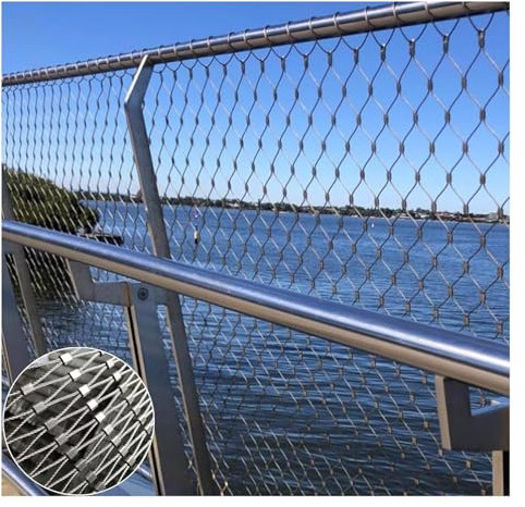 Drahtgitter Verzinkt Drahtgeflecht Aus Edelstahl 304, Flexibles Seilgeflecht Aus Edelstahl, Dehnbares Füllgeflecht For Balustraden, Kletternetz For Pflanzen, Tierbarrierezaun, Geflügelnetz(1.8x15m)