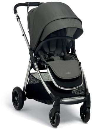 Mamas & Papas Flip XT3 Pushchair - Harbour Grey (Newborn to 4 Years) | Compact Pushchair, Stroller, Pram, One Handed Fold, Slim Frame, Lie Flat Seat, Large Hood, Newborn to 4 years