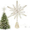 Etoile Dorée pour Sapin de Noël 32cm avec Lampe LED - Pointe Lumineuse pour Cime d'Arbre - Décoration de Fête pour Maison, Chambre, Bureau