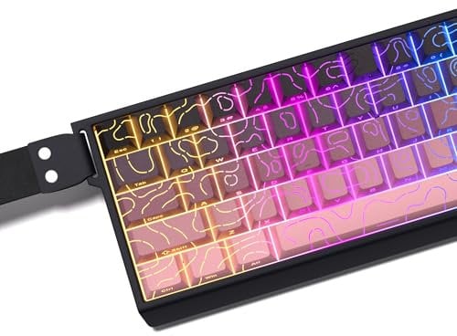 dagaladoo Topographic Keycap Sets Backlit Gradient Keyboard Keys Side Printed Keycaps Cherry Profile for Mechanical Keyboards 61/64/66/68/71/75/84/87