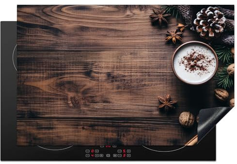 KitchenYeah© Copri Piano Induzione 80x52 cm Cucina Coprifornelli Copertura Protezione Cottura Tutto per la Cucina Legno - Rustico - Caldo - Natura