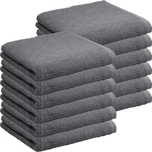 REDBEST Handtuch Oceanside 12er-Pack Leichtfrottier anthrazit Größe 50x100 cm