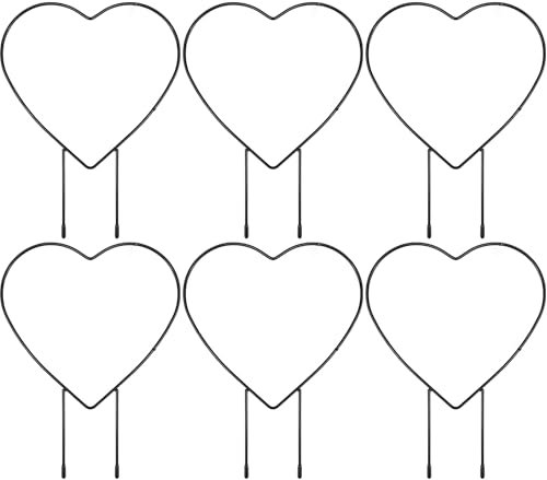 6 Stück Rankhilfe für Kletterpflanzen, Innenspalier, Herz-Gartenspalier für Topfpflanzenunterstützung Rankhilfe aus Metall, Rankhilfen für Kletterpflanzen, Blumenstütze Topfpflanzen Rankgitter
