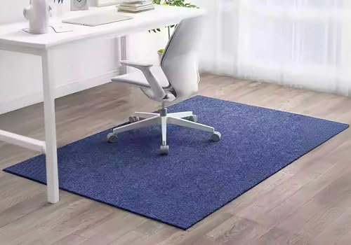 YHXAIQ Tappeto Sedia Ufficio Antiscivolo Impermeabile, Insonorizzazione Lavabile per Pavimenti Legno, Polyester+TPE Decorazione Sala Giochi Ufficio Domestico(Blue,60 x 90 cm)