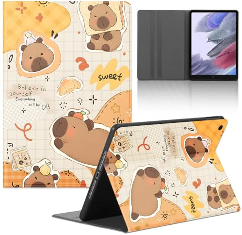Funda Tablet para Samsung Galaxy Tab A7 Lite 8,7 2021 SM-T227/T225/T220, Carcasa Lindo Anime Capybara Motifs de Cubierta Protectora Plegable Cuero de PU Función de Soporte Protectora Case