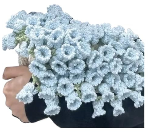 Bouquet Blanket Crochet,Rose Bouquet Blanket DIY Rose Bouquet Blankets 110m Handmade Crocheted Flower Bouquet Blanket Crochet Kit Blanket Gift(Blue-Bell Orchids)