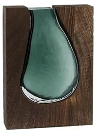 AD-BCrbgen Vase en Forme de Gland avec Support en Bois, Vase en Verre hydroponique, Pot de Fleurs, Terrarium for Plantes d'intérieur, décoration de Bureau, Accessoires for la Maison(Brown D)