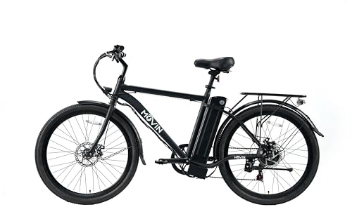 26 Black Electric Bike for Adults 250W Rear Motor 36V12.5Ah Battery Hybrid E Bike with 7-Speed, LED Display, Disc Brakes, Pedal Assist Electric Bicycle - UK Legal - EB017S26B