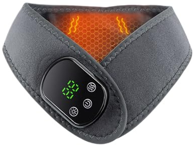 Beheiztes Nackenkissen | Elektrische Wärmebandage mit 5 Wärmestufen - USB-tragbares Heizkissen mit Vibrationsmassage - Für Frauen Männer Senioren Zuhause Tägliche Entspannung Nach Dem Tra