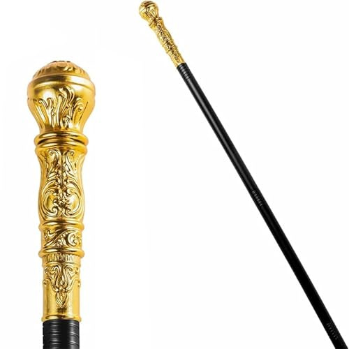 Gwezmxs Gehstock Fasching Zepter Kostüm Accessoire für Cosplay, Karneval, Halloween, 84cm - Golden