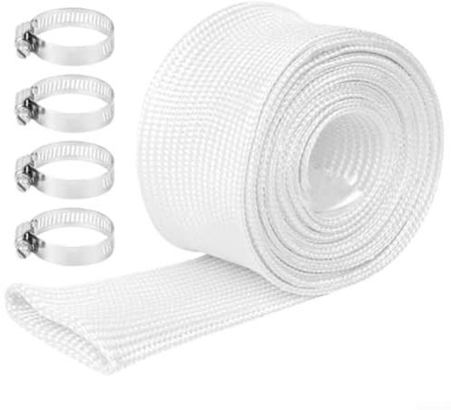 3,0 m Glasfaser Abgasschlauch mit 30mm Innendurchmesser für Standheizung und Wärmeschutz, flexible Isolierhaube mit Clips