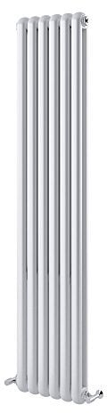 Edworth Vertical Radiator | Curved Panel Double Column | Central Heating | Living Room Hallway Bathroom Kitchen Radiator | 1800 x 380 | White