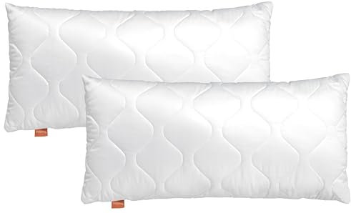 sleepling 2er Set Kopfkissen 50x70 cm, Allergiker Kissen, waschbar, Made in EU, Ökotex, Schlafkissen 50 x 70, Bettkissen, Pillow, 2 Stück, Basic 100