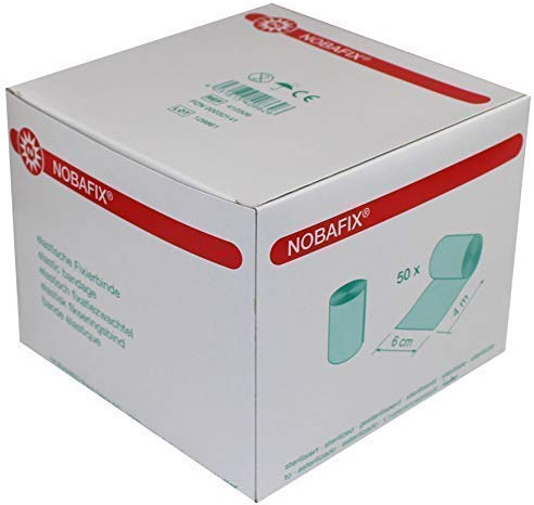 600 Stück (12 x 50) Nobafix Mullbinden elastische Fixierbinden von Nobamed(6 cm x 4 m)